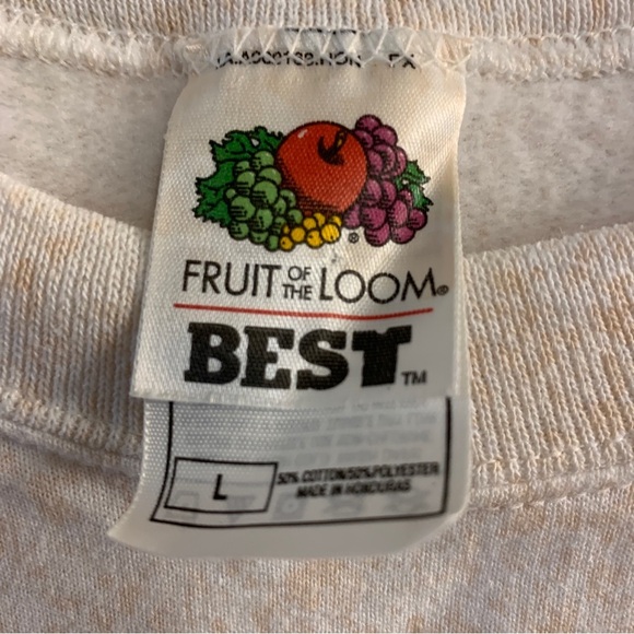 Fruit Of The Loom Sweatshirt Women’s L Cream Long Sleeve Embellished Butterfly - Picture 3 of 7